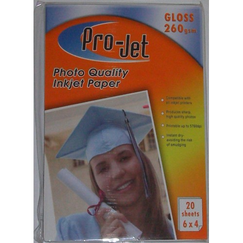 6x4 Projet 260gsm Glossy Photo Paper