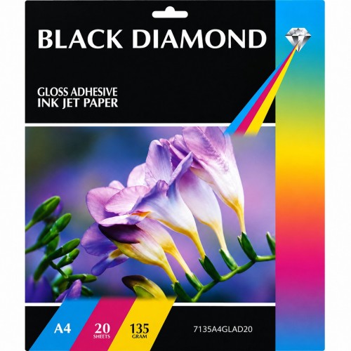 Black Diamond A4 135gsm Self Adhesive Gloss Photo Paper 