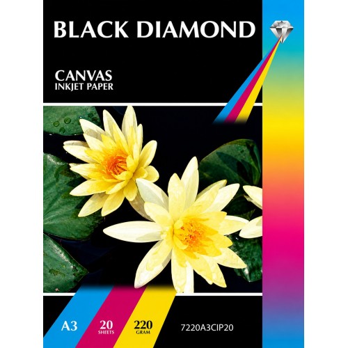 Black Diamond A3 220gsm Canvas Inkjet Paper - 20 Sheet Packs