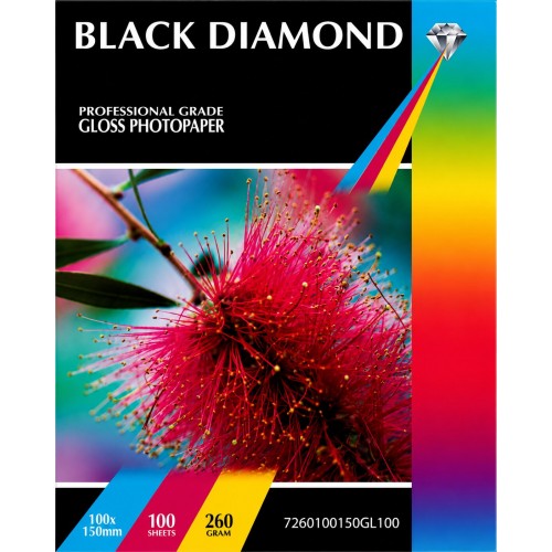 Black Diamond 6x4r (100mm x 150mm) 260gsm Gloss Photo Paper