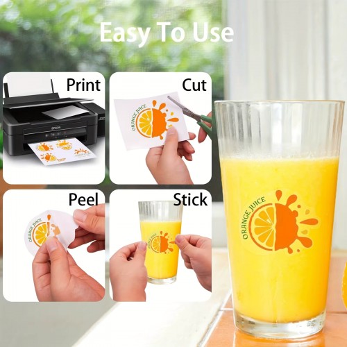Hands Professional 10 Sheets A4 Clear Vinyl Sticker Paper Self Adhesive