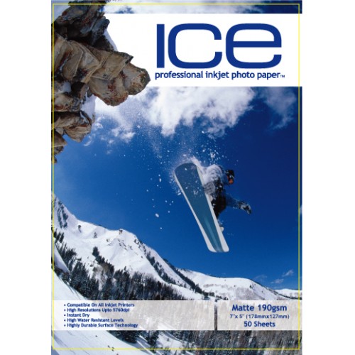 ICE 7x5 190gsm Single Sided Matt / Matte Photo Paper