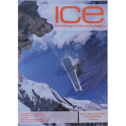 ICE A4 200gsm Fine Art Textured Gloss Photo Paper