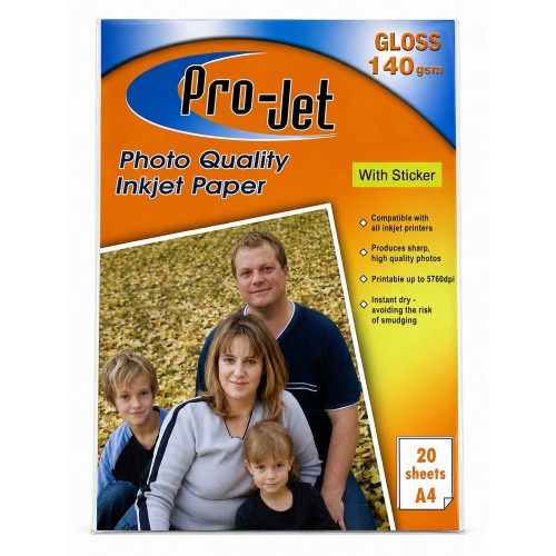 A4 Projet 140gsm Self Adhesive Glossy Photo Paper 