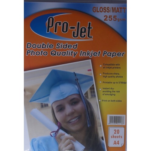 Projet 255gsm A4 Double Sided Gloss / Matte Photo Paper