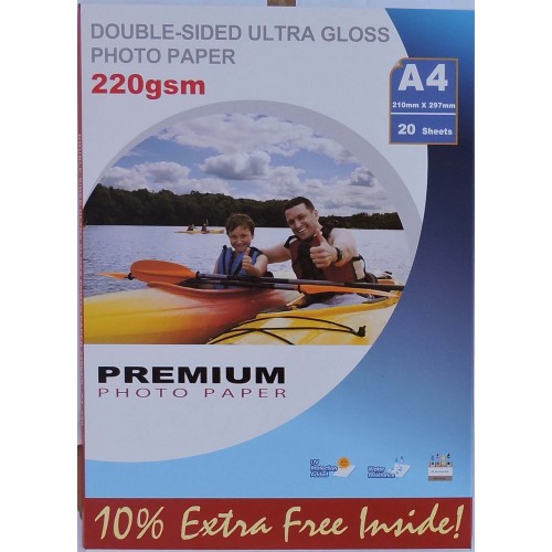A4 220gsm Double Sided Ultra Gloss Photo Paper