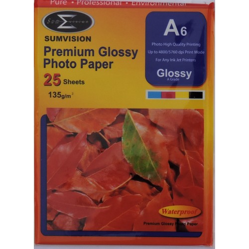 Sumvision A6 135gsm Premium Gloss Photo Paper