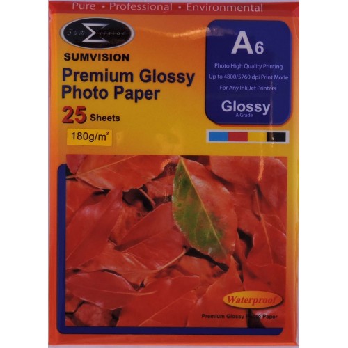 Sumvision A6 180gsm Premium Gloss Photo Paper