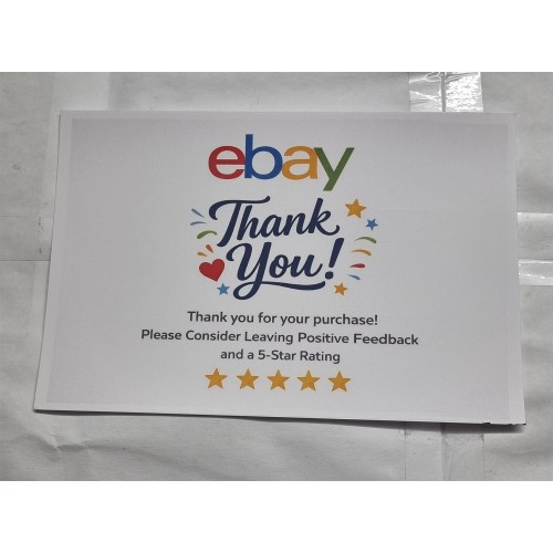 6x4 Thank you Note Printed on Glossy Paper - Various Sites