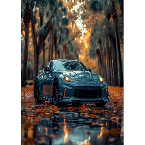 A4 Print of Porsche Car in Woods (car5635)