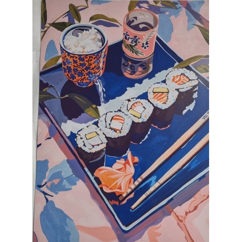 A4 Print of Tray with Cups and Food (kitchen5634)