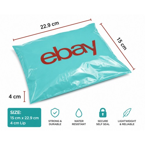 Ebay Packaging Self Seal Plastic Mailer Bags 15cm x 22.9cm 4.0cm Lip Blue/Red