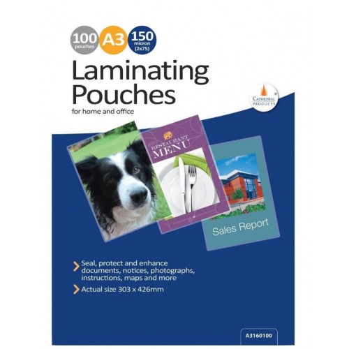 Cathedral A3 150 Microns Laminating Pouches