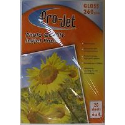 6x4 Projet 260gsm Glossy Photo Paper - Resin Coated