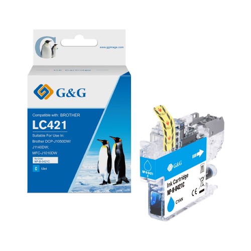 Comp Brother LC421C Cyan Ink Cartridge 6.5ml Dye Ink 200 Pages