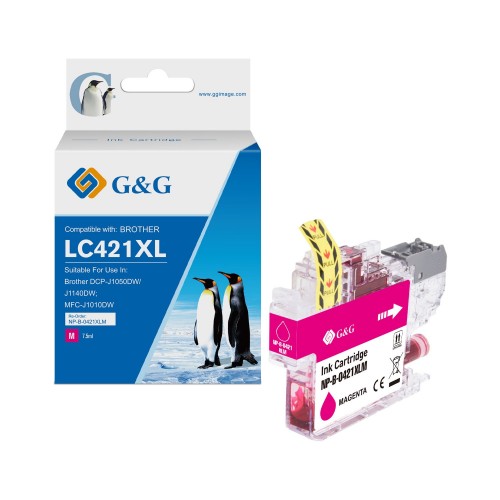 Comp Brother LC421XLM High Capacity Magenta Ink Cartridge 7.5ml Dye Ink 500 Pages