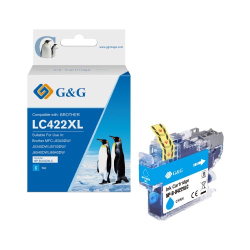 Comp Brother LC422XLC High Capacity Cyan Ink Cartridge 19ml