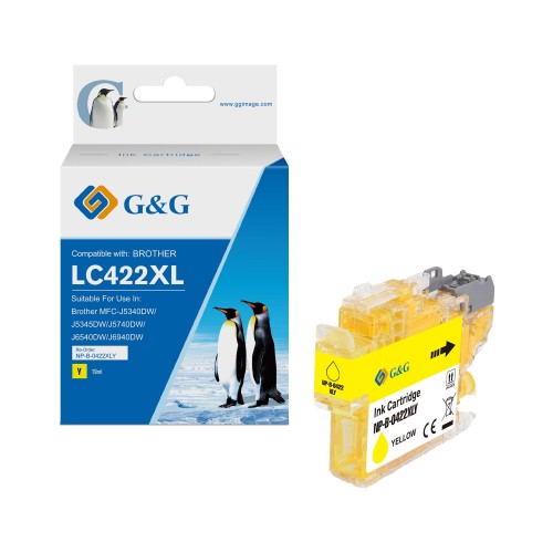 Comp Brother LC422XLY High Capacity Yellow Ink Cartridge 19ml