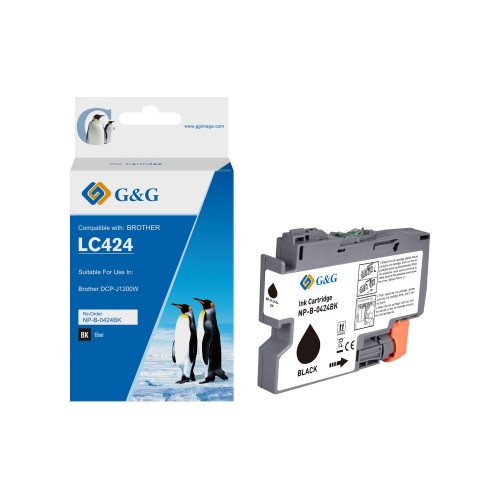 Comp Brother LC424BK Black Ink Cartridge 16ml Pigment Ink 750 Pages