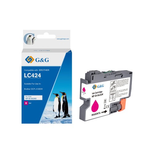 Comp Brother LC424M Magenta Ink Cartridge 8mll Dye 750 Pages