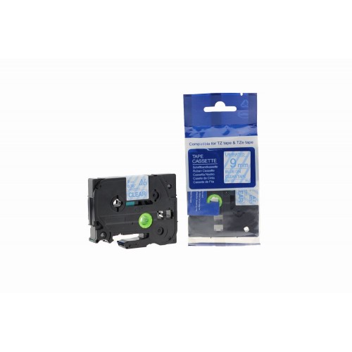 Comp Brother P-Touch Tze-123 Labelling Tape Cassette Blue on Clear also for TZ-123