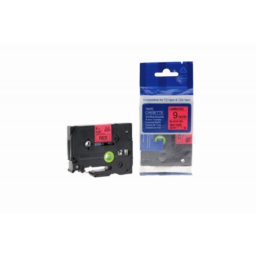 Comp Brother P Touch TZe-421 (YT-421) Labelling Tape Cassette Black on Red also for TZ-421