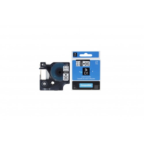 Comp Dymo LM360D Labelling Tape Cassette 45013 S0720530 Black on White