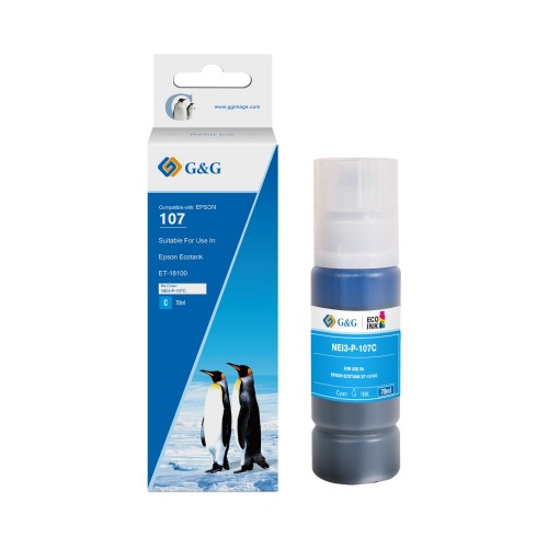 Comp Epson G+G 107 Cyan Ink Bottle C13T09B240 70ml Ink 7200 Pages