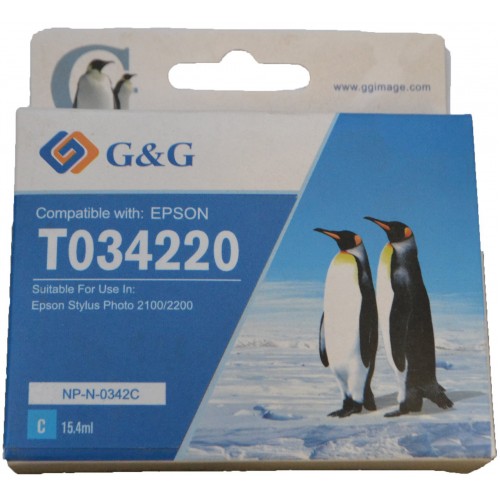 Comp Epson G+G T0342 Cyan Ink Ctg T034240