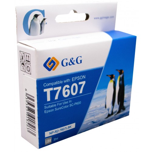 Comp Epson G+G T7607 Light Black Wide Format Ink Ctg C13T760740