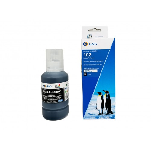 Comp Epson 102 Ecotank Black Ink Bottle C13T03R140 - UNBOXED