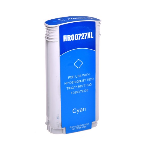 Reman HP G+G 727C Cyan Wide Format Ink Ctg B3P19A