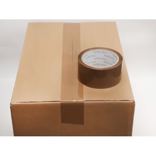 BOX of 36 Rolls Buff BOPP Tape 48mm  66m  45mu TBB486645 - 6 Packs of 6 Per Box