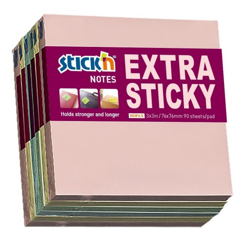 UP Repositionable Notes 76x76mm Pastel Assorted (6)