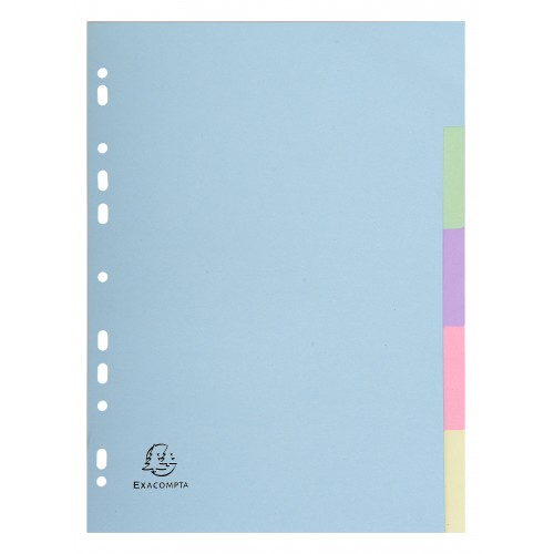Exacompta Forever 170 GSM Recycled Pastel Dividers A4 5 Part