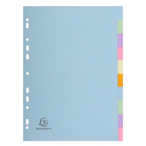 Exacompta Forever 170 GSM Recycled Pastel Dividers A4 10 Part