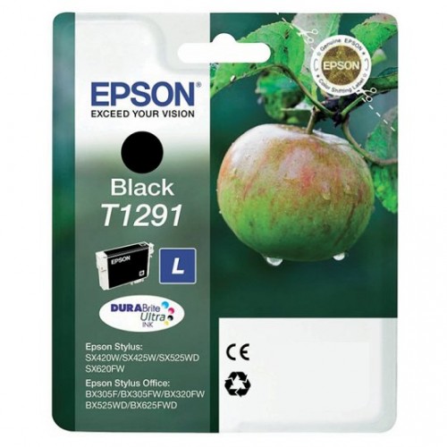 OEM Epson T1291 High Capacity Black Ink Cartridge 380 Pages 11.2ml C13T12914010 C13T12914012