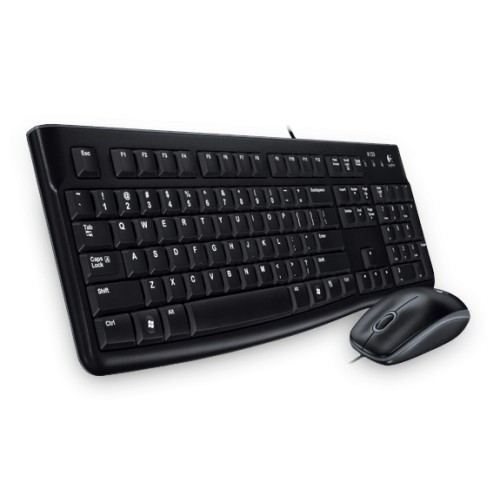 OEM Logitech Desktop MK120 Keyboard Mouse included USB Qwerty English Black