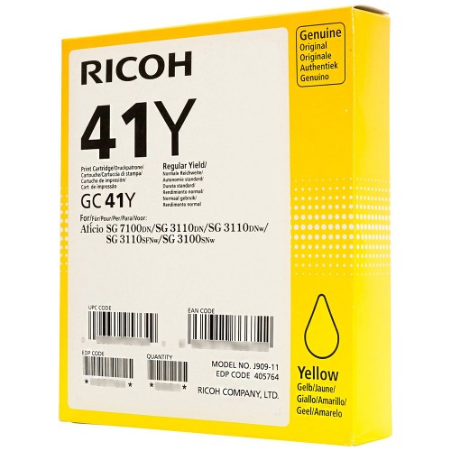 OEM Ricoh SG2100 Yellow Gel Ink Hi Yld GC41Y  405764