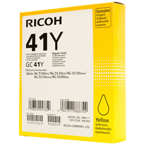 OEM Ricoh SG2100 Yellow Gel Ink SY GC41YL  405768