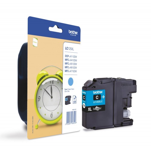 OEM Brother LC125XLC Ink Cartridge Cyan 1.2K Pages 8ml