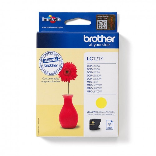 OEM Brother LC121Y Ink Cartridge Yellow 300 Pages 3.9ml