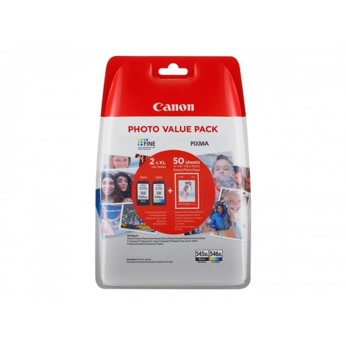 OEM Canon 8286B006 PG-545XL/CL546XL Printhead Cartridge+ Photo Paper Multi Pack 8286B011
