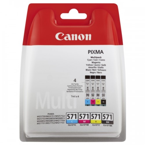 OEM Canon 0386C005 (CLI-571) Ink cartridge multi pack 1.11K pages 7ml Pack qty 4