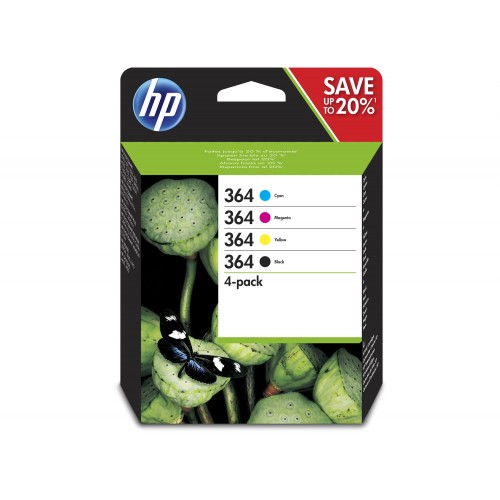 OEM HP 364 4 Colour CMYK Original Ink Cartridge Multipack