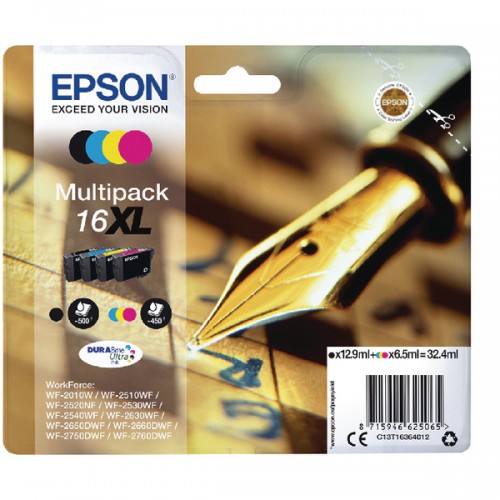 OEM Epson C13T16364012 DURABRITE ULTRA INK 16 XL SERIES PEN & CROSSWORD MULTIPACK