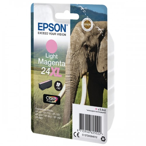 OEM Epson C13T24364012 (24XL) Ink Cartridge Bright Magenta High Capacity 500 Pages 9.8ml