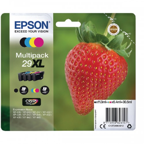 OEM Epson C13T29964012 (29XL) Ink Cartridge Multi Pack BK C M Y 11.3ml + 3x6.4ml