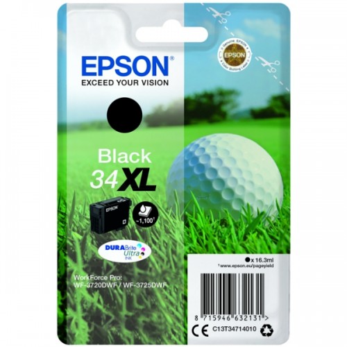 OEM Epson C13T34714010 (34XL) Ink Cartridge Black High Capacity 1.1K Pages 16.3ml