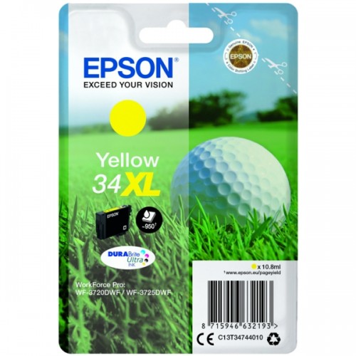 OEM Epson C13T34744010 (34XL) Ink Cartridge Yellow High Capacity 950 Pages 10.8ml
